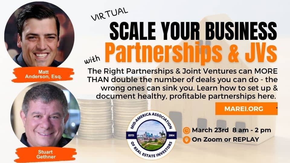Master Class on Real Estate Partnerships and Joint Ventures!