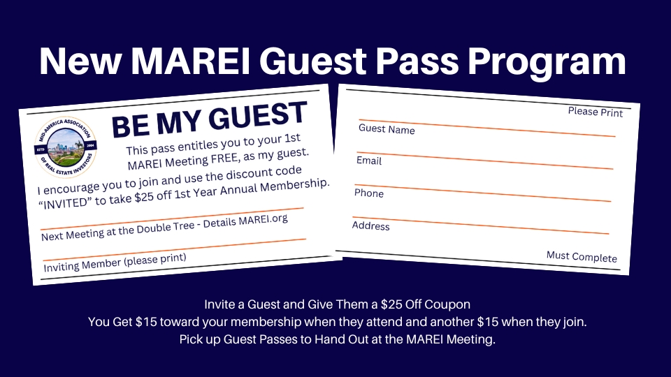 free guest pass to MAREI Real Estate Investor Meeting