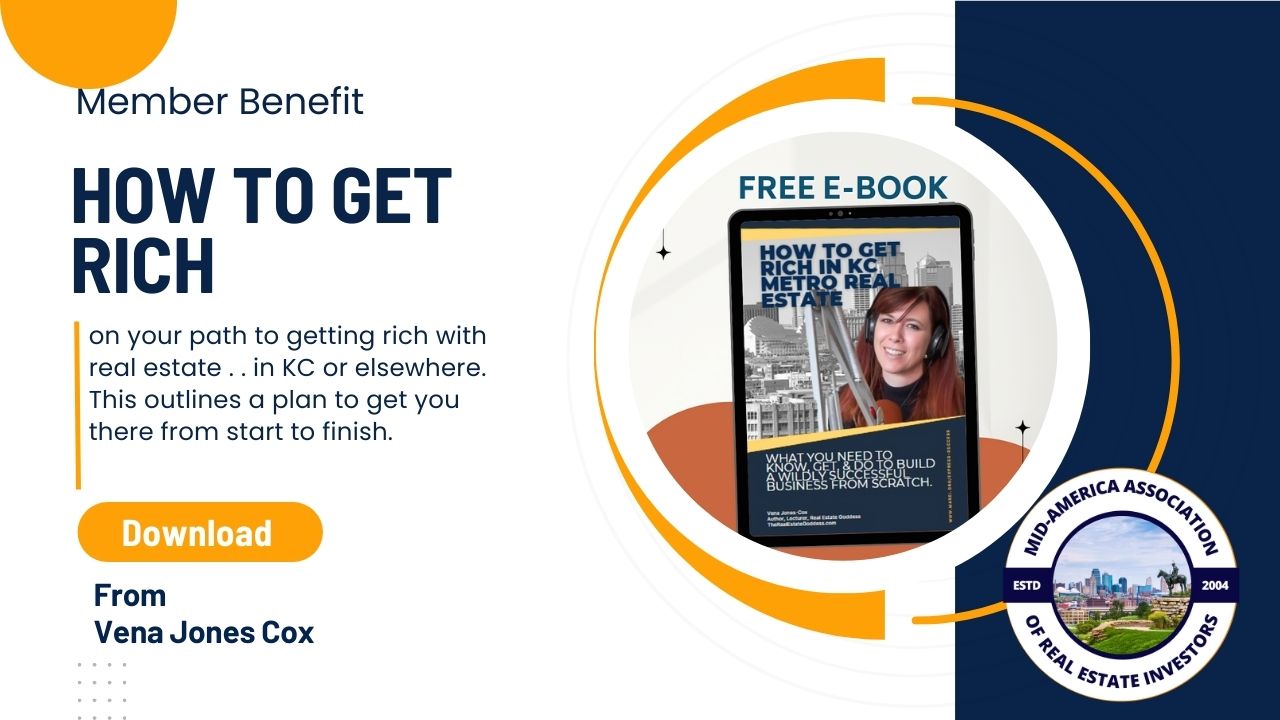 Get your free copy of How to Get Rich in Kansas City Real Estate from Vena Jones Cox