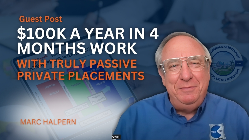 Mark Halpern shares how to make $100k a year with 4 months work via Private Placements