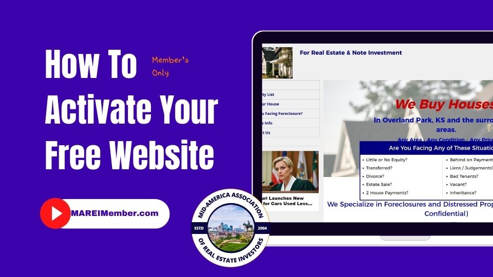MAREI Members Activate Your Website to Market Your Properties