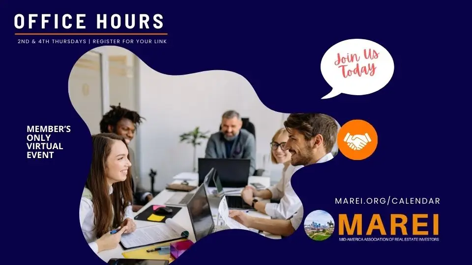 MAREI Office Hours Graphic - a Virtual Event for Real Estate Investors at MAREI