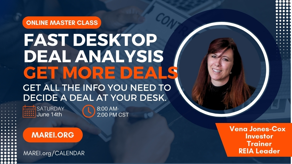 MAREI Master Class - Desktop Deal Analysis with Vena Jones Cox