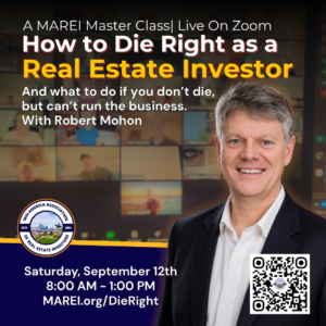 Estate planning workshop for real estate investors with Robert Mohon — MAREI Online Master Class, Saturday September 12