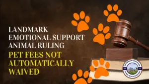 Gavel with a paw print representing the balance between landlord rights and ESA accommodation laws.