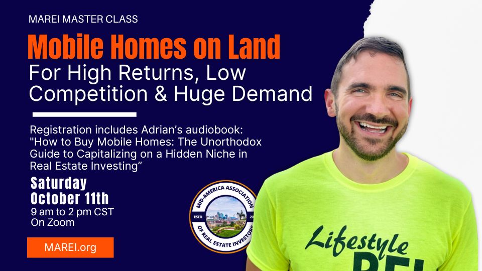 Mobile homes on land are hidden goldmines. The returns are high, competition is low, and demand is huge. Sick of rentals that don’t pencil out? Join us at the next MAREI Master Class to learn why mobiles might be your next right move.