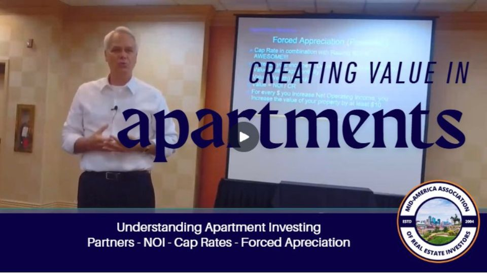 Anthony Chara teaching how to analyze apartment investments and increase property value using NOI and cap rates.