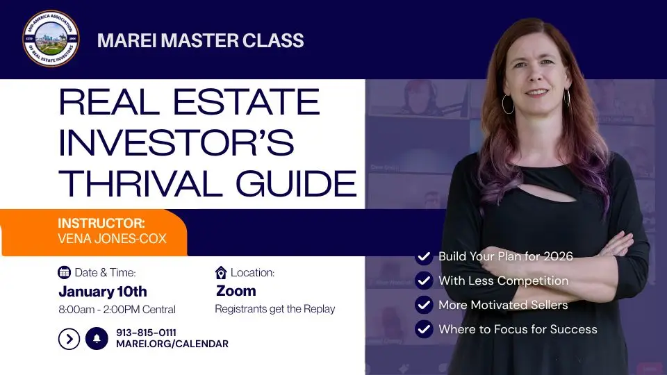 Online real estate investing masterclass on how to thrive in the 2026 market with Vena Jones-Cox