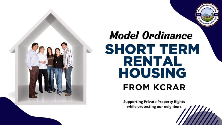 Model Short Term Rental Ordinance Policy for the KC Metro Region Proposed by KCRAR