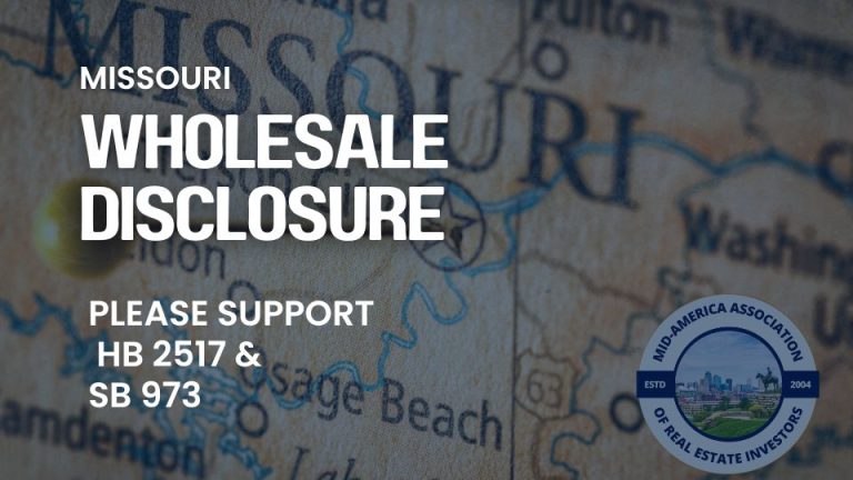 Missouri HB 2517 and SB 973 real estate wholesaler disclosure bills affecting investors