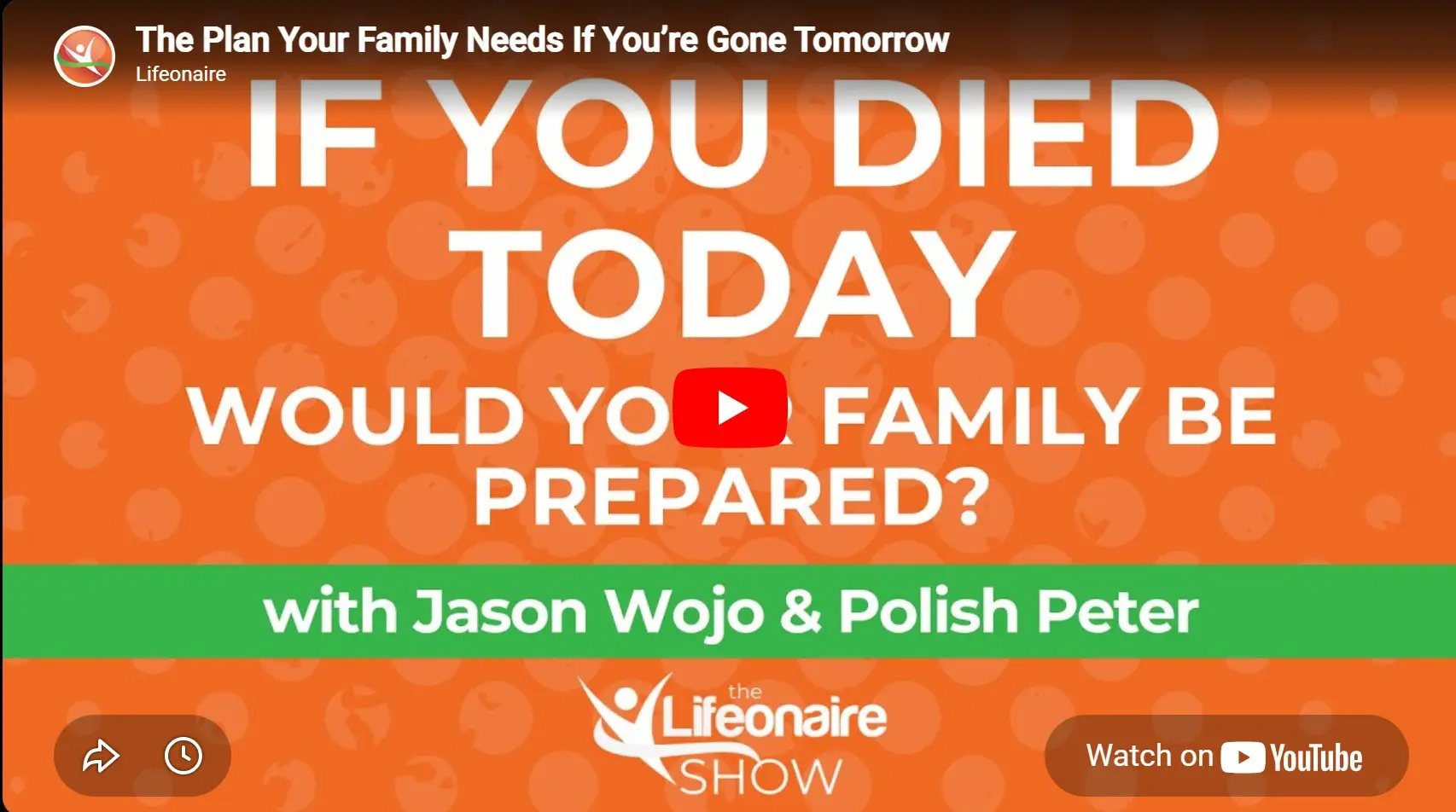 “If you died today would your family be prepared – estate planning basics from Lifeonaire with Jason Wojo and Polish Peter”