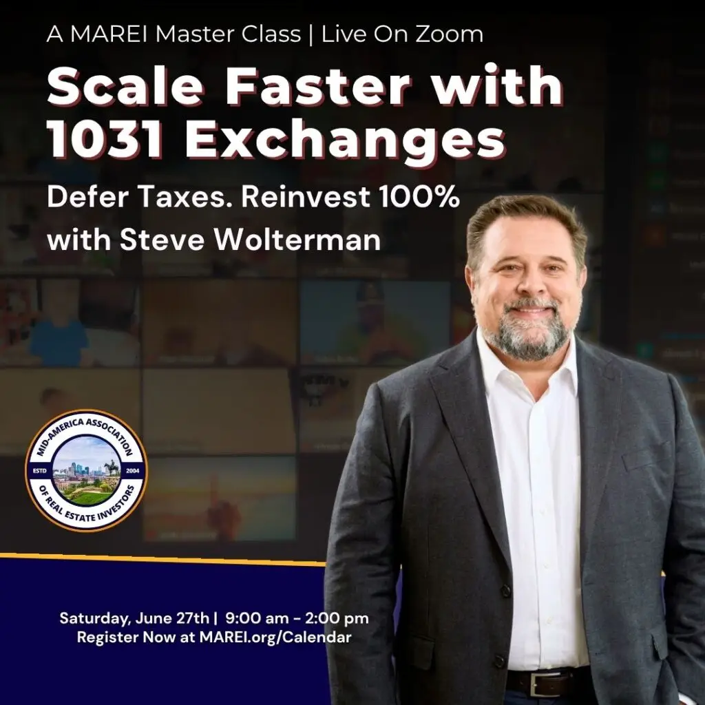 MAREI Master Class: 1031 Exchanges with Steve Wolterman, CES® — June 27 2026 on Zoom