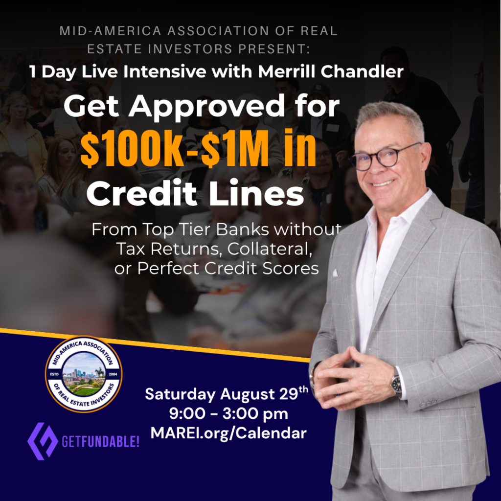 Business line of credit for real estate investors—Merrill Chandler 1-day intensive, $100K–$1M, MAREI Overland Park Aug 29