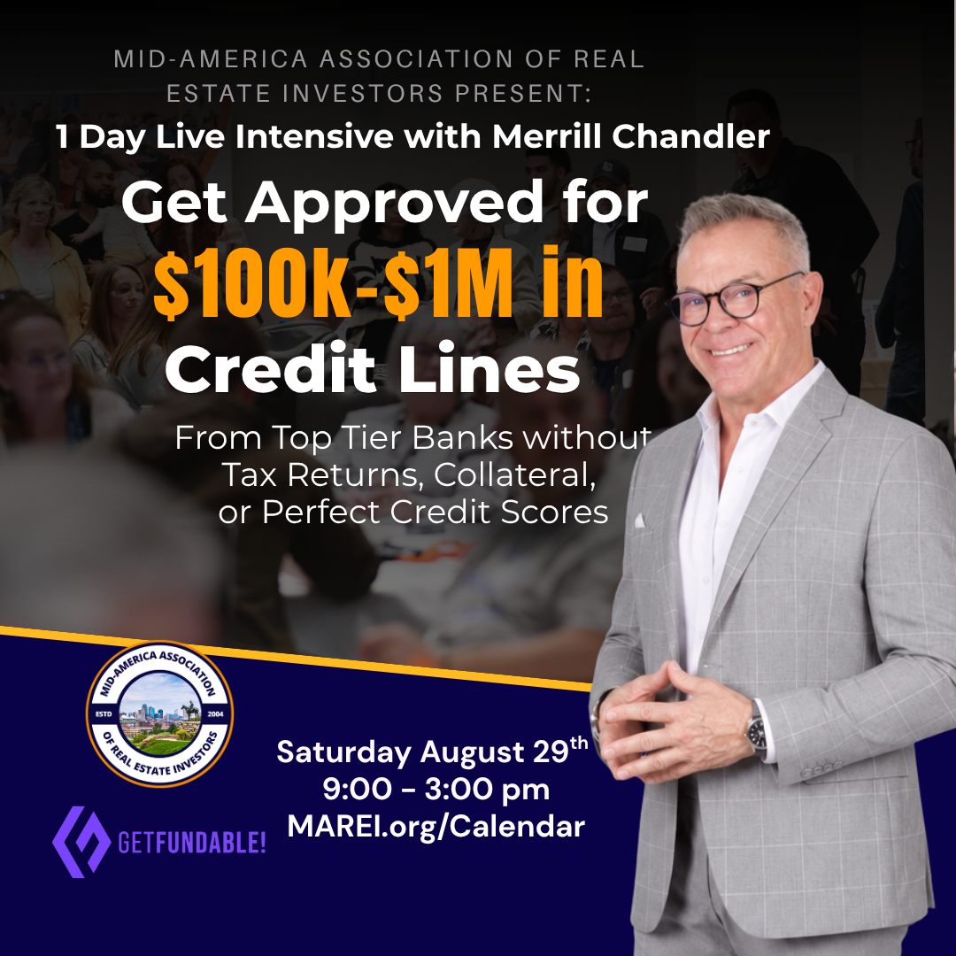 Business line of credit for real estate investors—Merrill Chandler 1-day intensive, $100K–$1M, MAREI Overland Park Aug 29