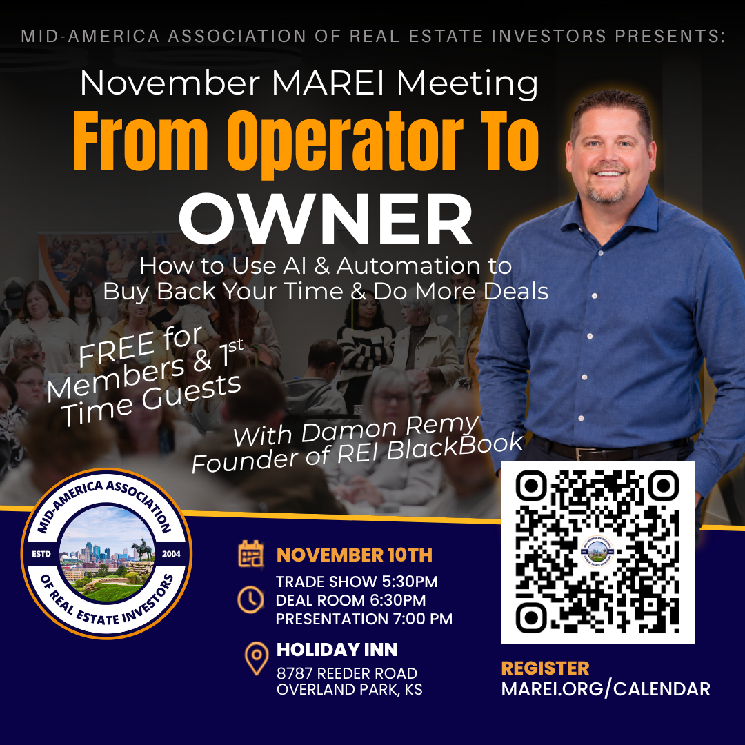 From Operator to Owner with Damon Remy of REI BlackBook, November MAREI Meeting, November 10, 2026